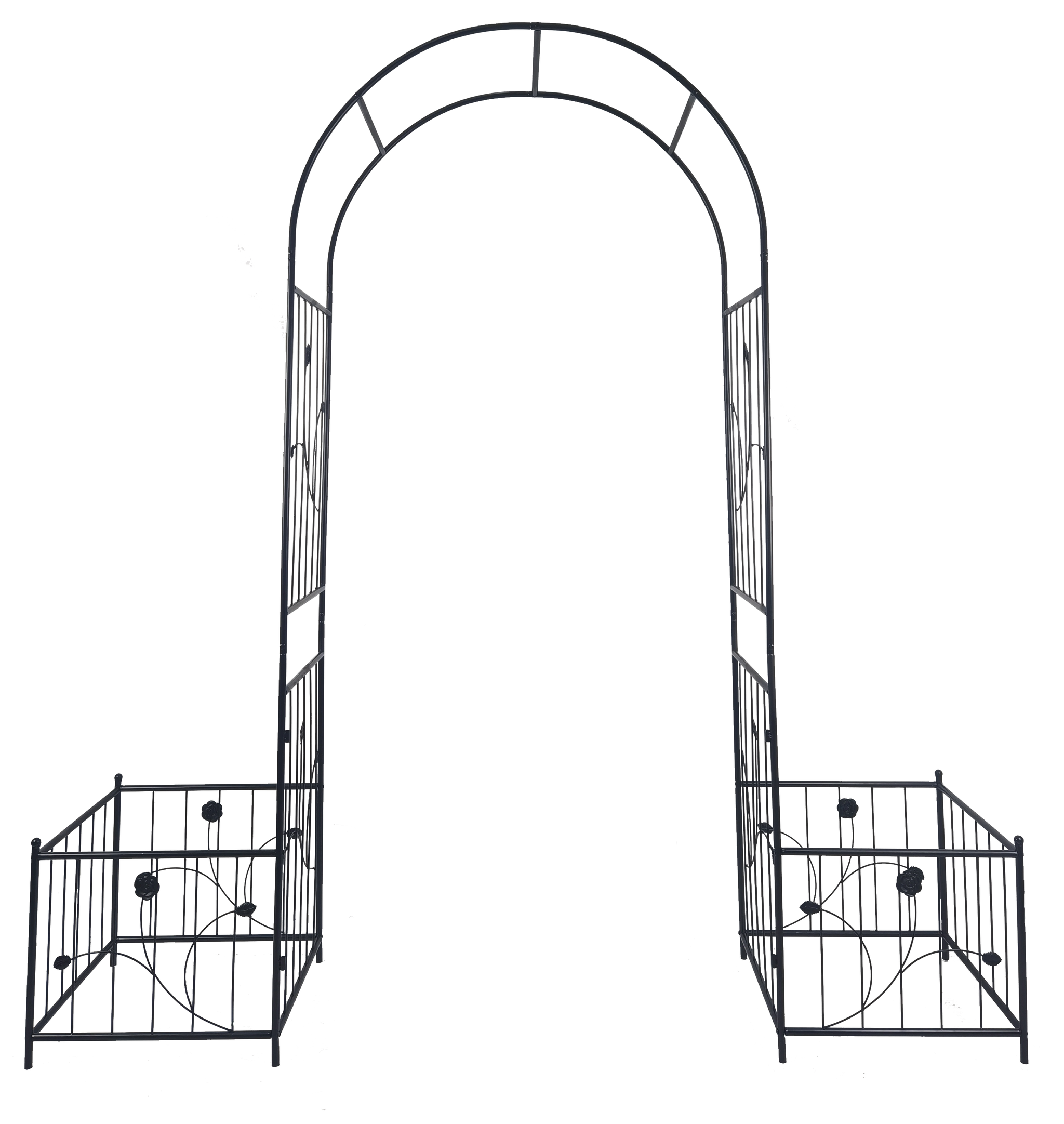 Metal Garden Arch with Two Plant Stands by HouseOfZazla