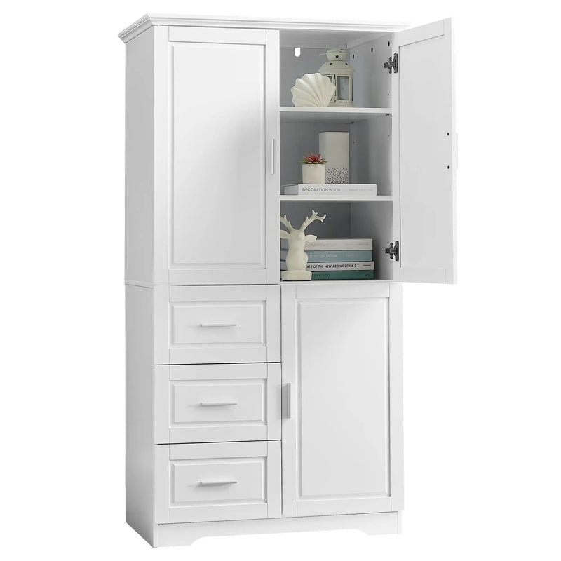 Tall and Wide Storage Cabinet with Doors for Bathroom or Office by HouseOfZazla