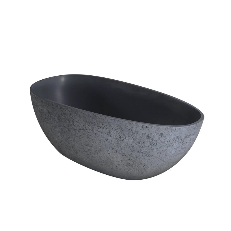 65 Inch Freestanding Solid Surface Soaking Bathtub by HouseOfZazla