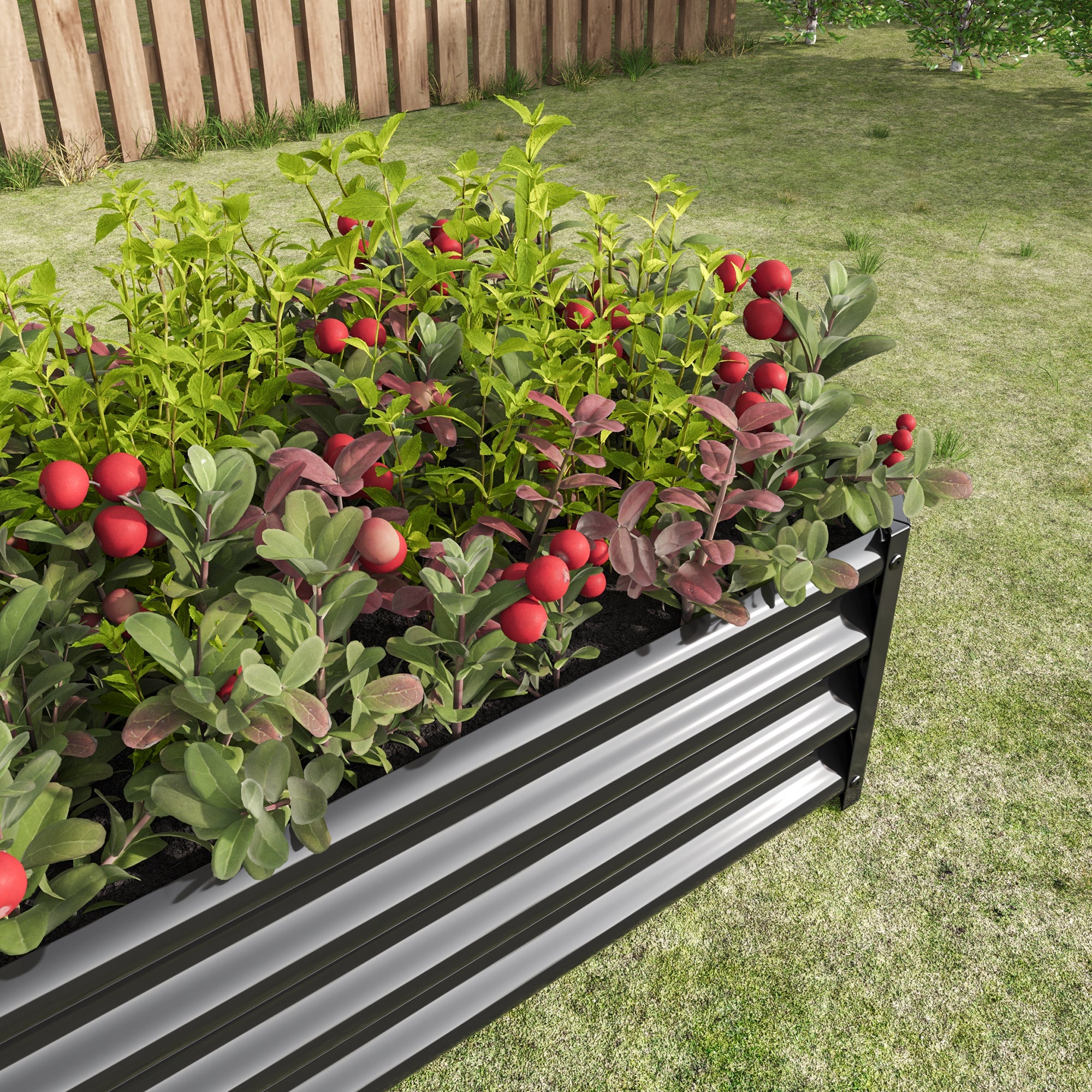 Black 4×2×1ft Metal Raised Garden Bed by HouseOfZazla