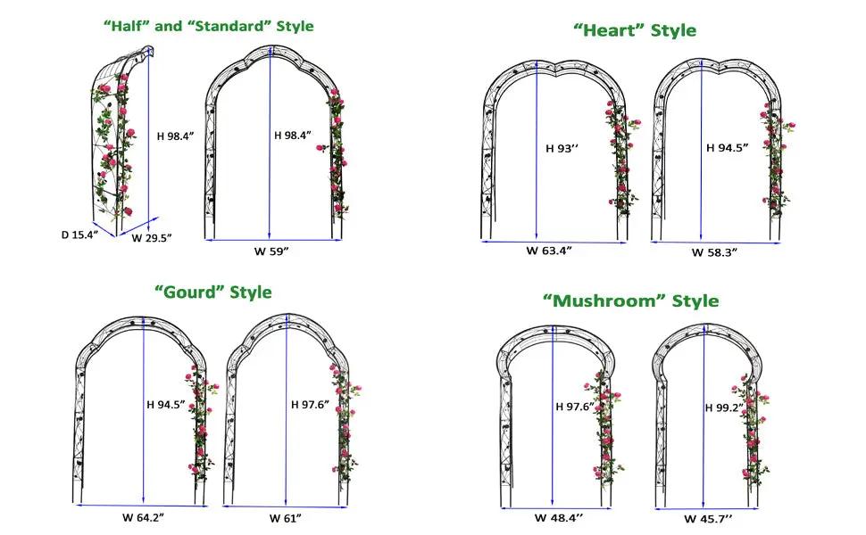 Metal Garden Arch with 8 Style Options by HouseOfZazla