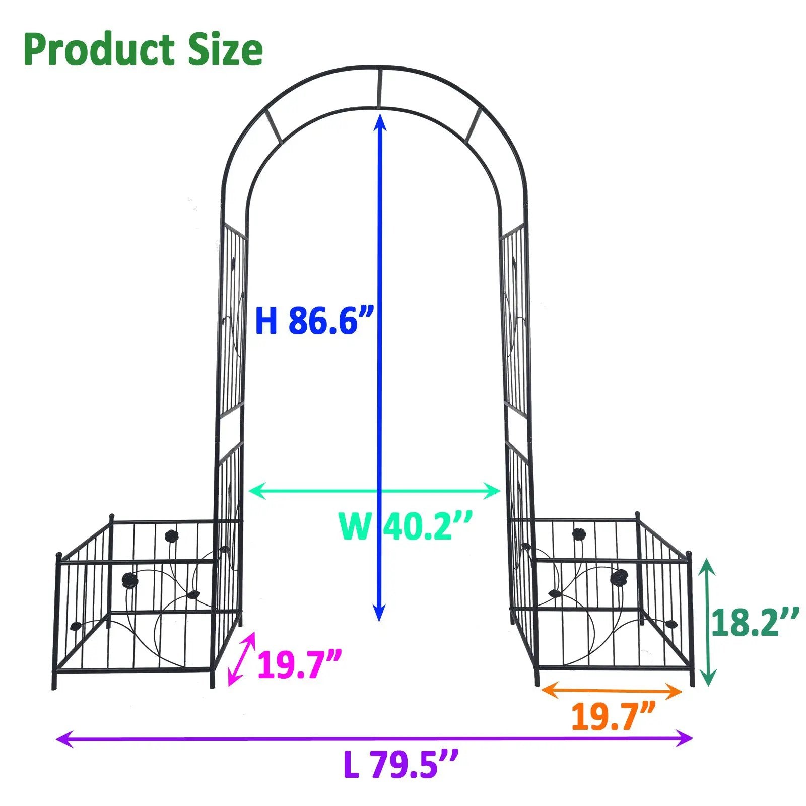 Metal Garden Arch with Two Plant Stands by HouseOfZazla
