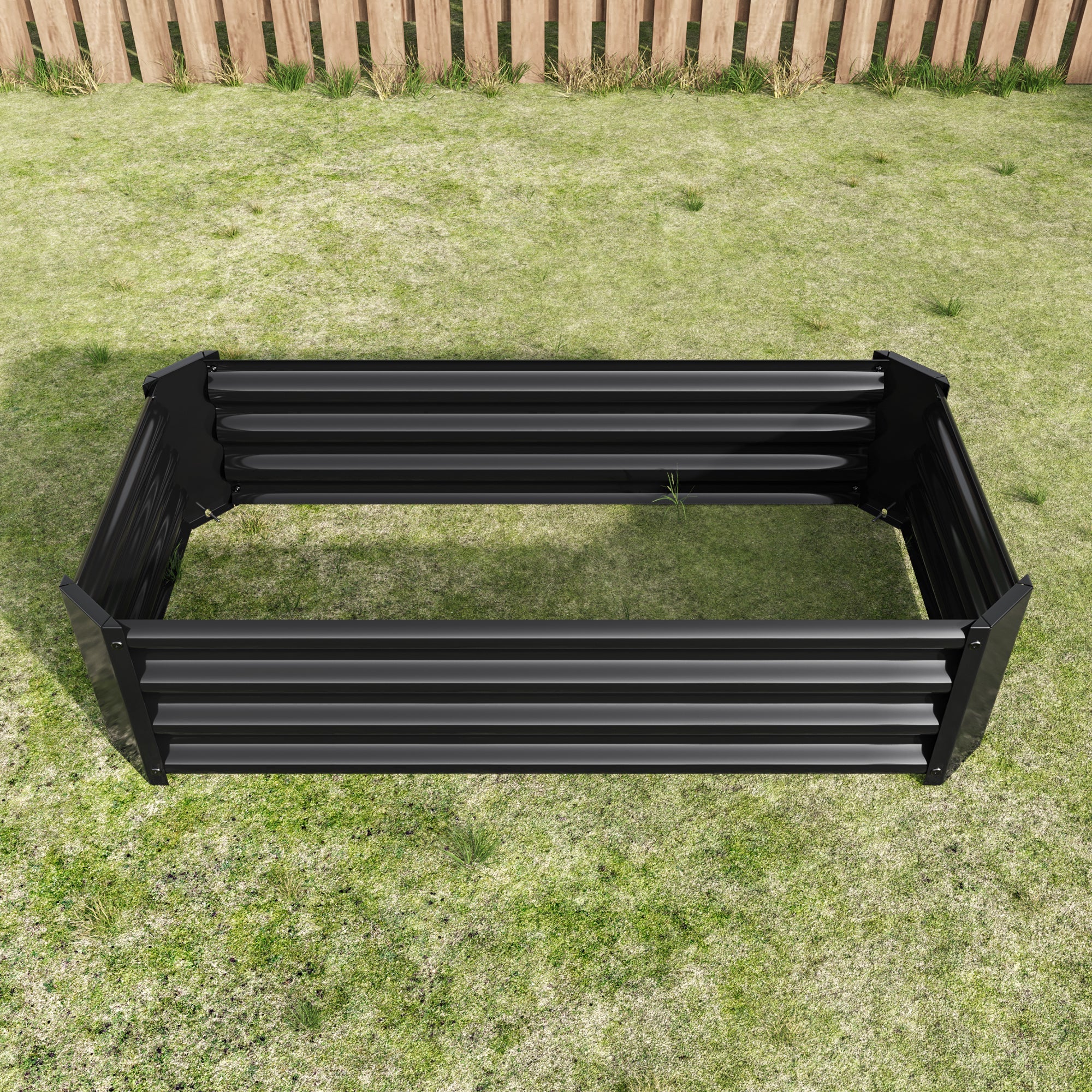 Black 4×2×1ft Metal Raised Garden Bed by HouseOfZazla