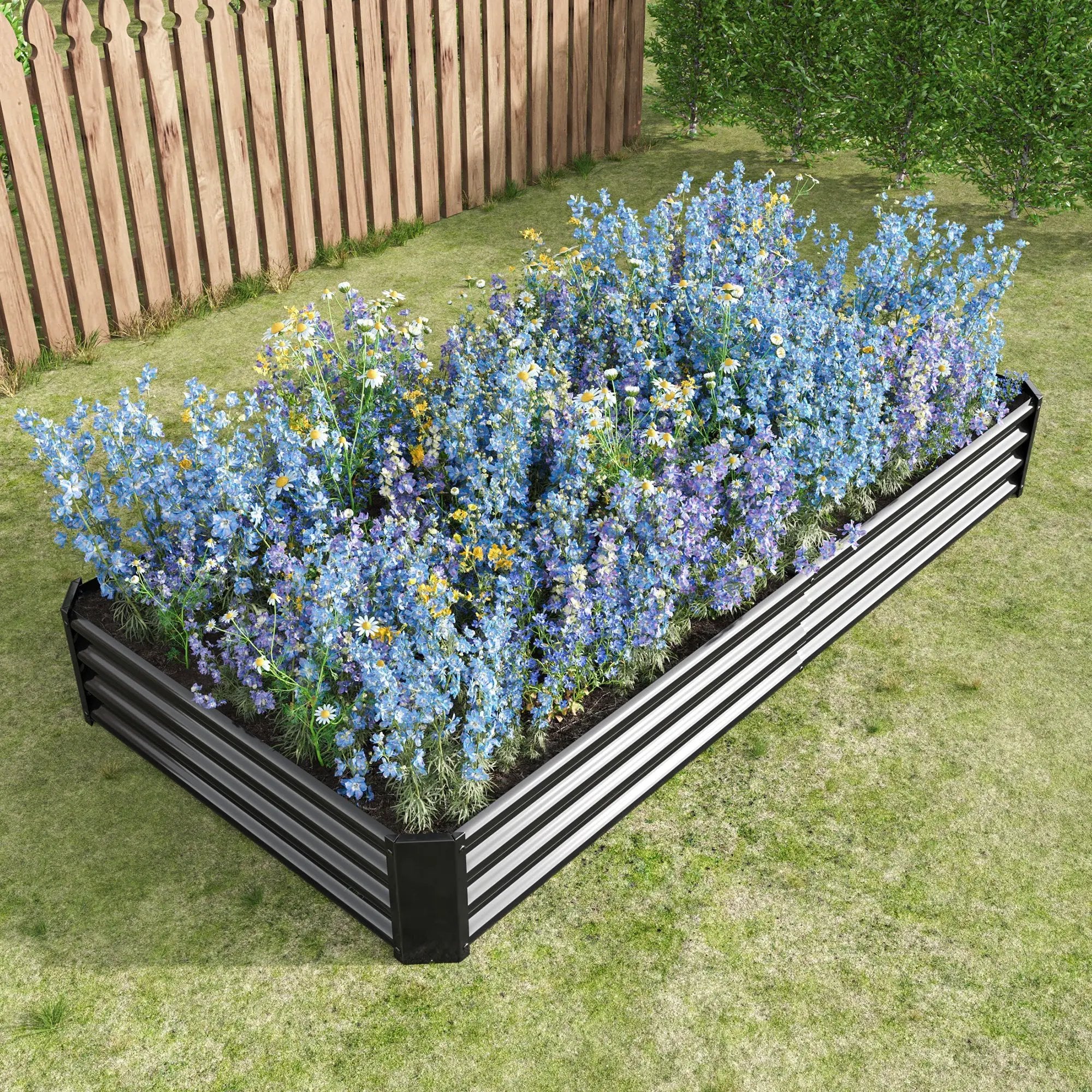 2PCS Galvanized Metal Raised Garden Pots & Planters by HouseOfZazla