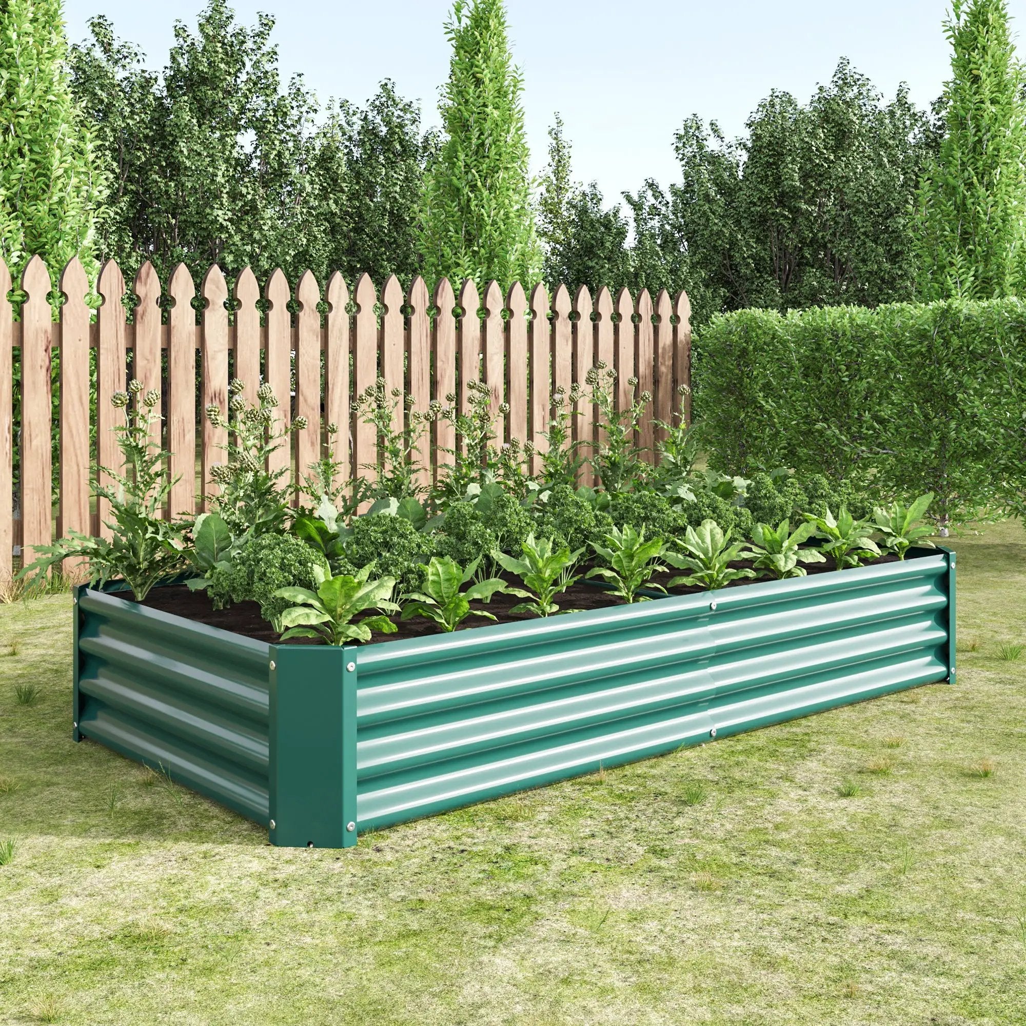 Premium Galvanized Metal Raised Garden Bed Set of 2 by HouseOfZazla