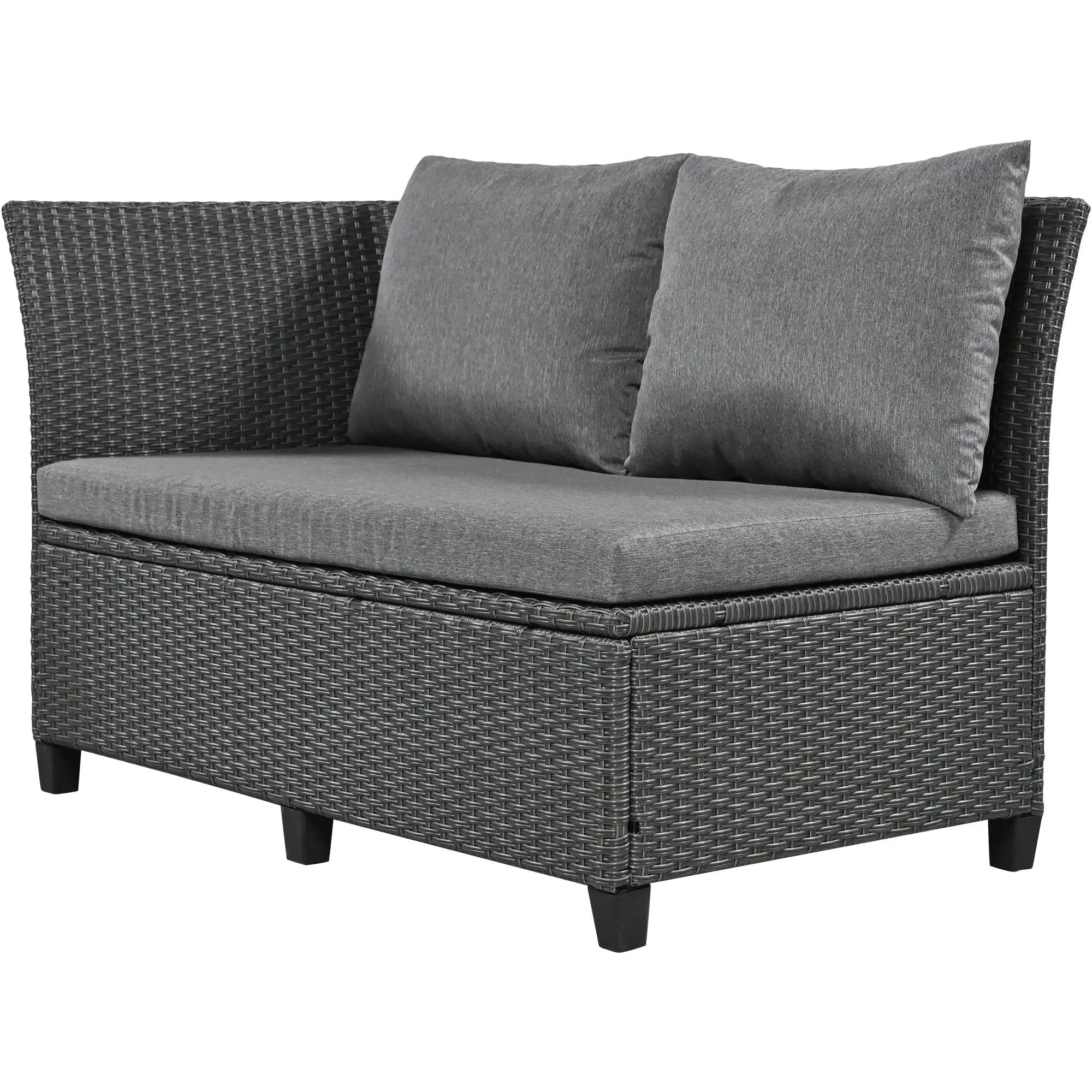 TOPMAX 5-Piece Rattan Patio Sectional Sofa Set by HouseOfZazla