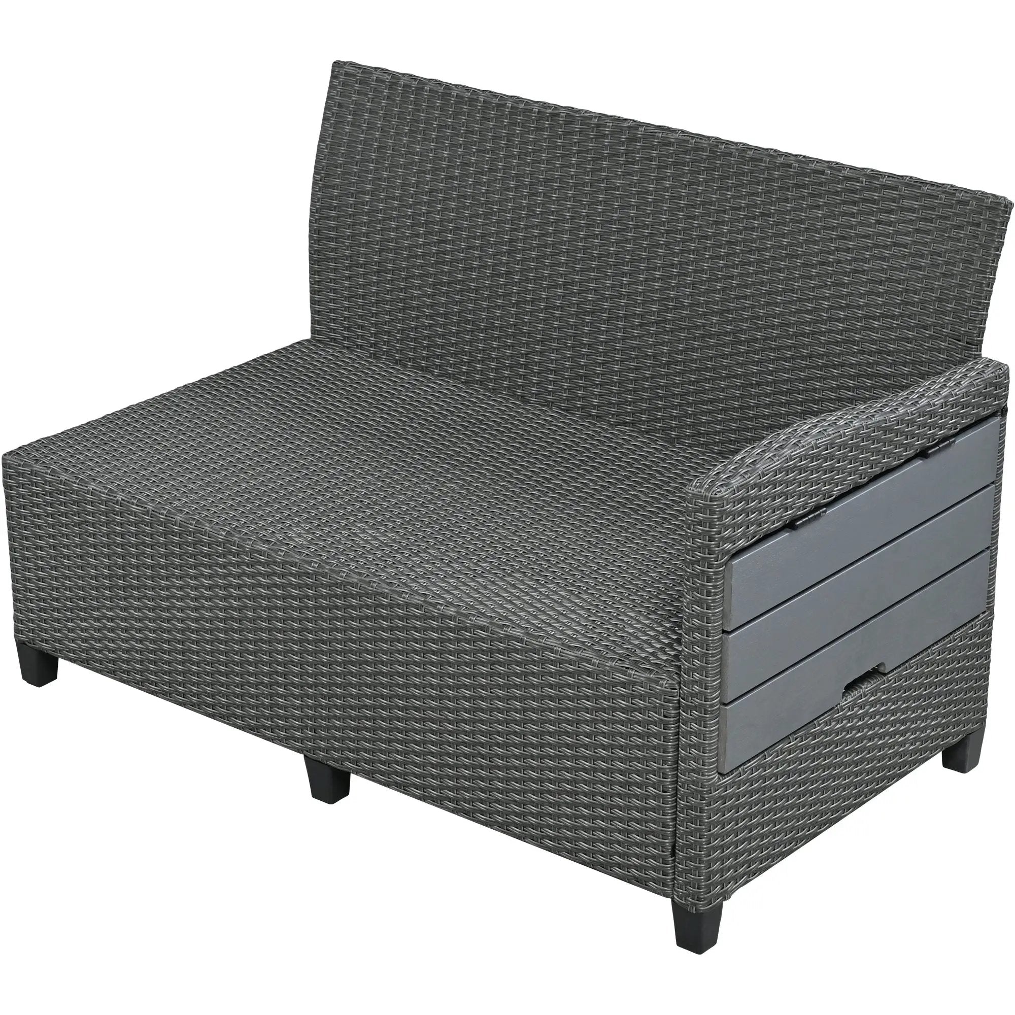 TOPMAX 5-Piece Rattan Patio Sectional Sofa Set by HouseOfZazla