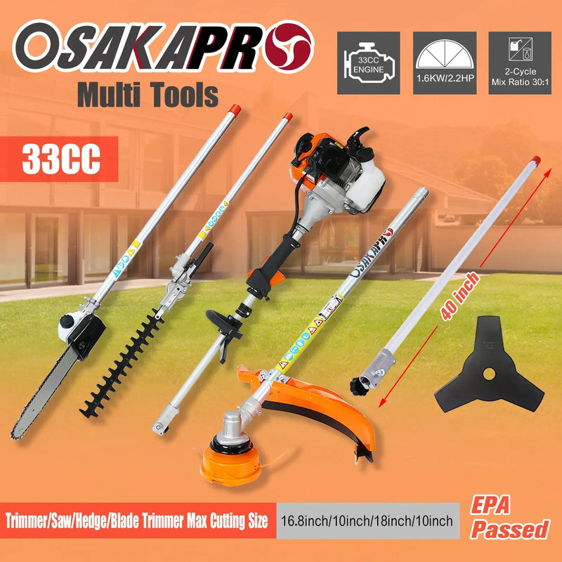 10 in 1 Multi-Functional Trimming Tool with 33CC 2-Cycle Engine by HouseOfZazla