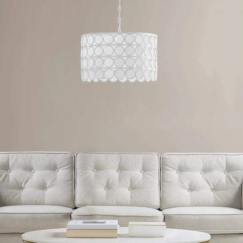 4-Light Glass Drum Shade Chandelier by HouseOfZazla