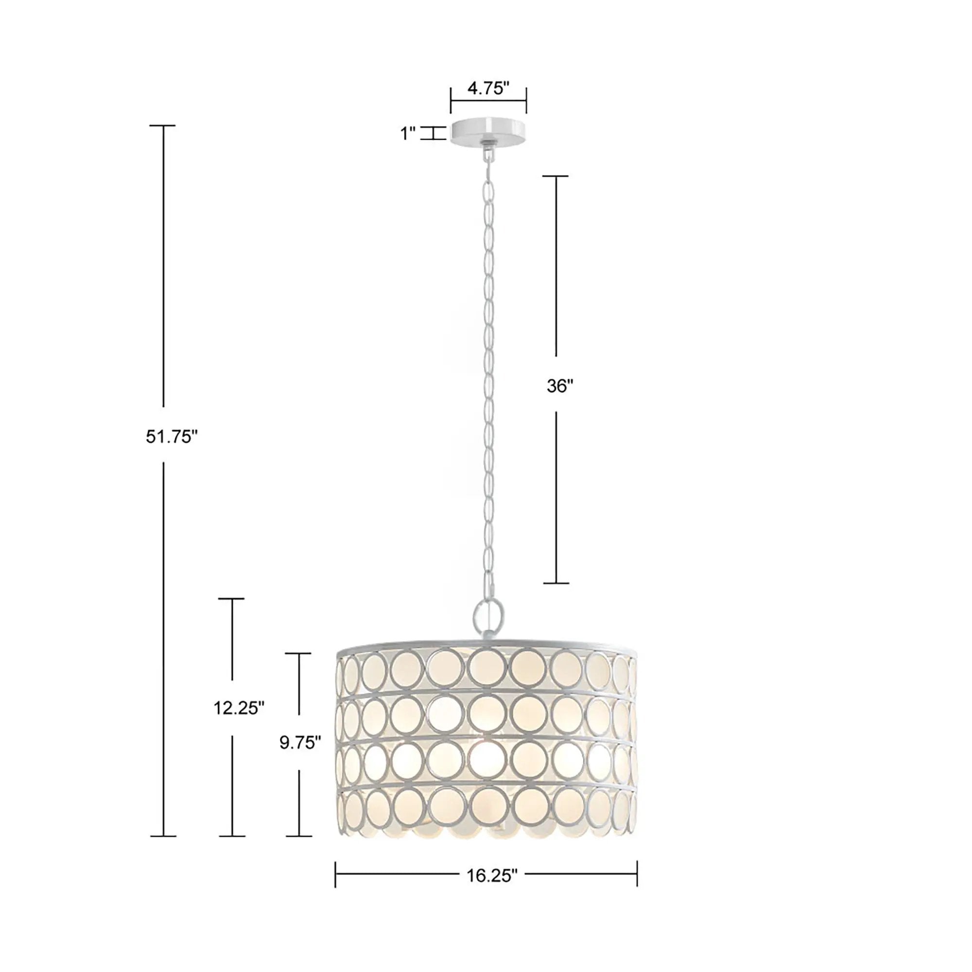 4-Light Glass Drum Shade Chandelier by HouseOfZazla