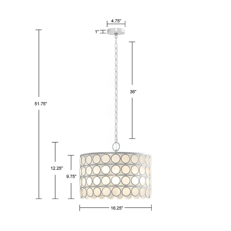 4-Light Glass Drum Shade Chandelier by HouseOfZazla