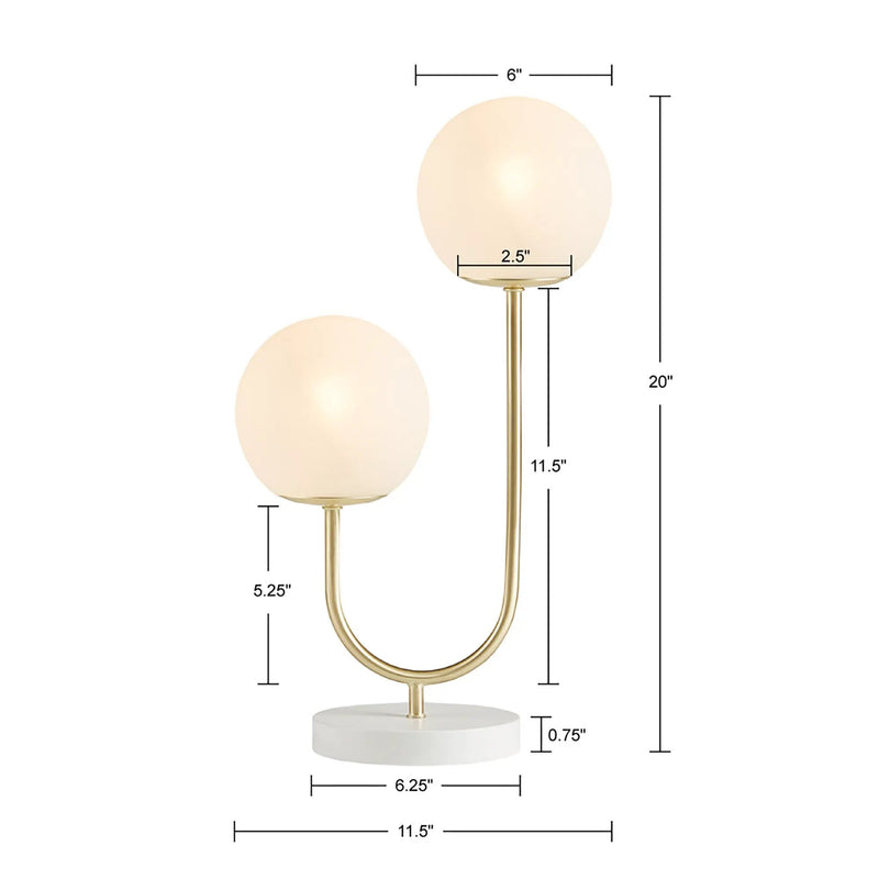 Metal 2-Light Globe Table Lamp by HouseOfZazla