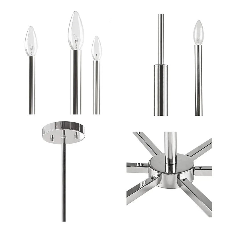 6-Light Contemporary Candelabra Styled Chandelier by HouseOfZazla