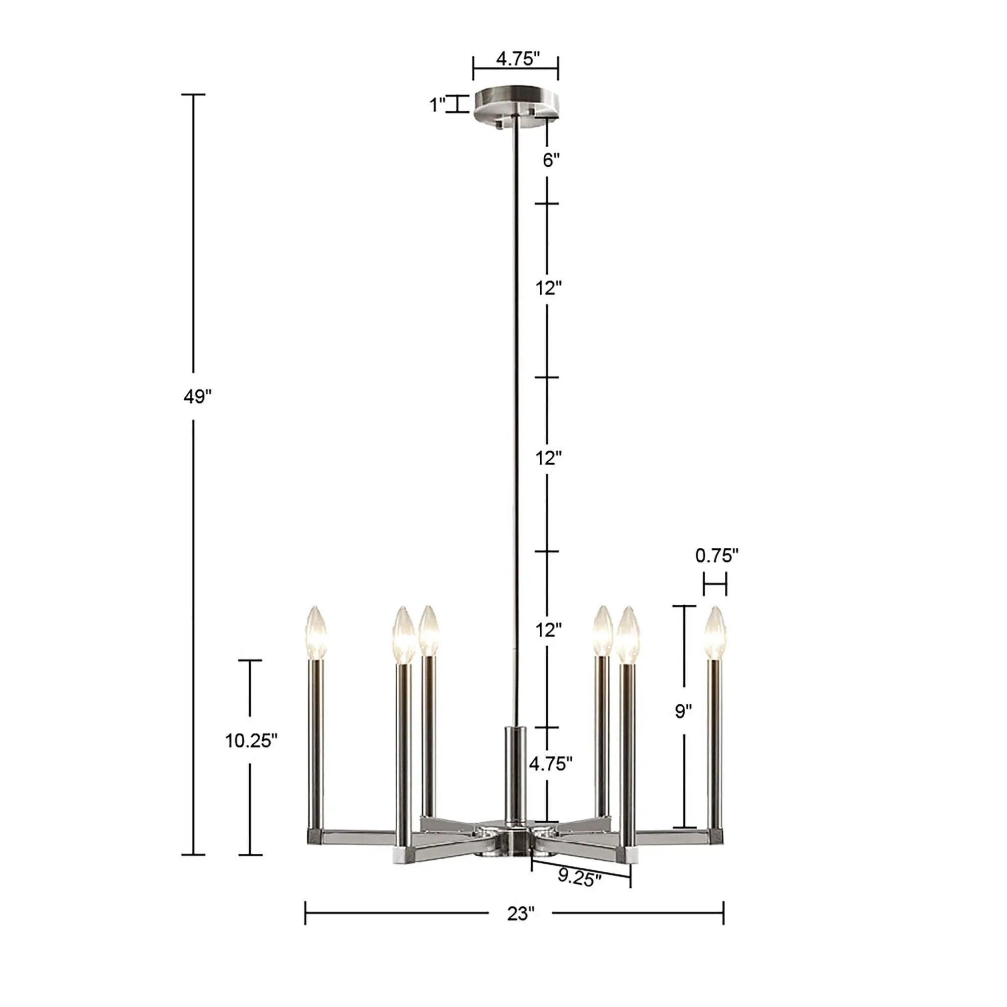 6-Light Contemporary Candelabra Styled Chandelier by HouseOfZazla