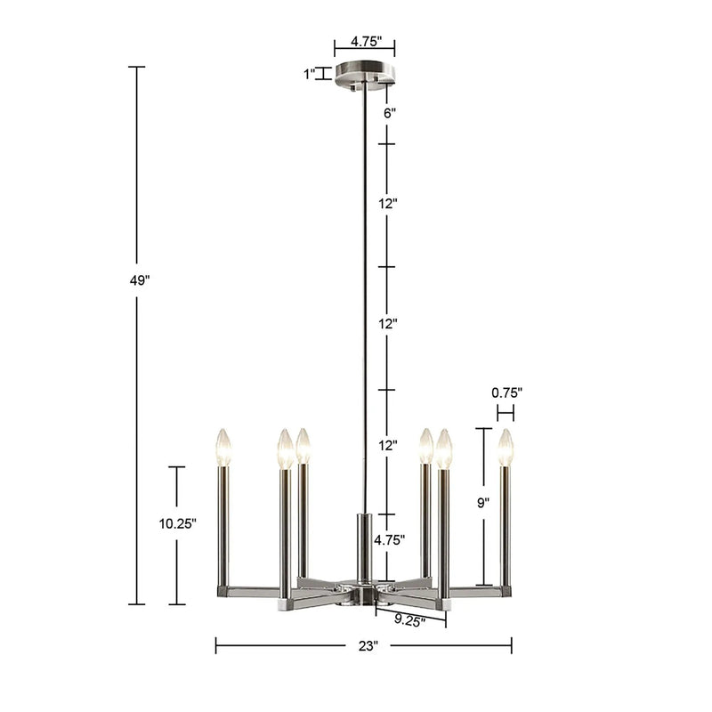 6-Light Contemporary Candelabra Styled Chandelier by HouseOfZazla