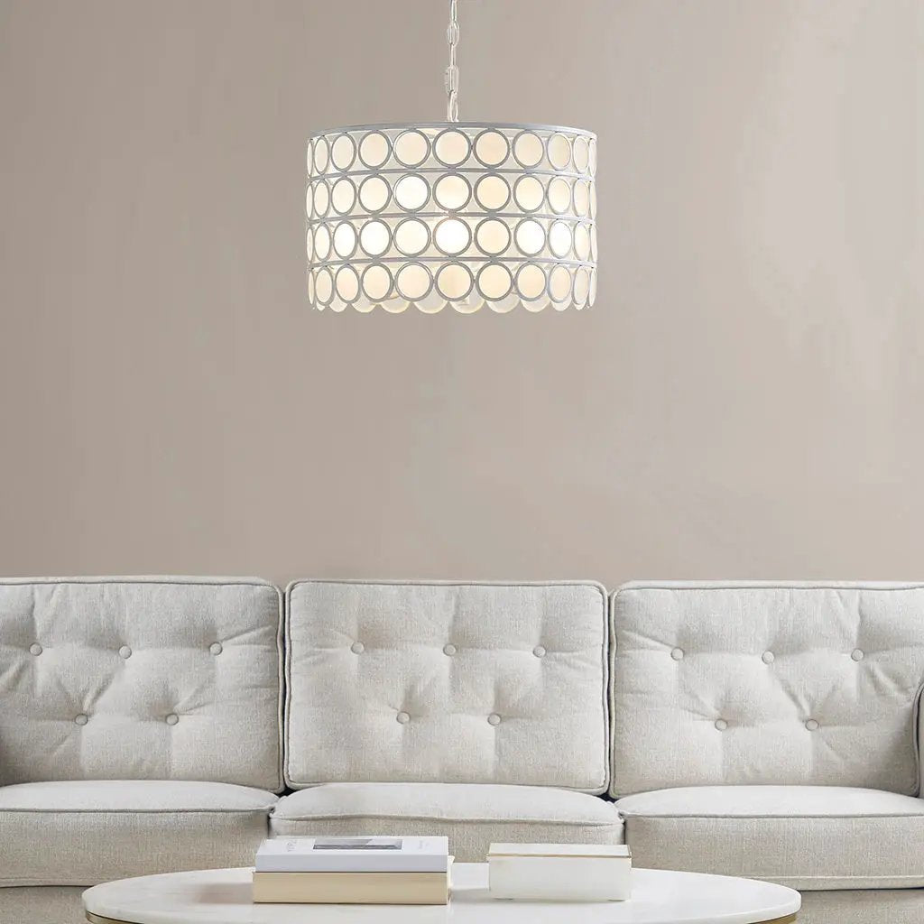 4-Light Glass Drum Shade Chandelier by HouseOfZazla