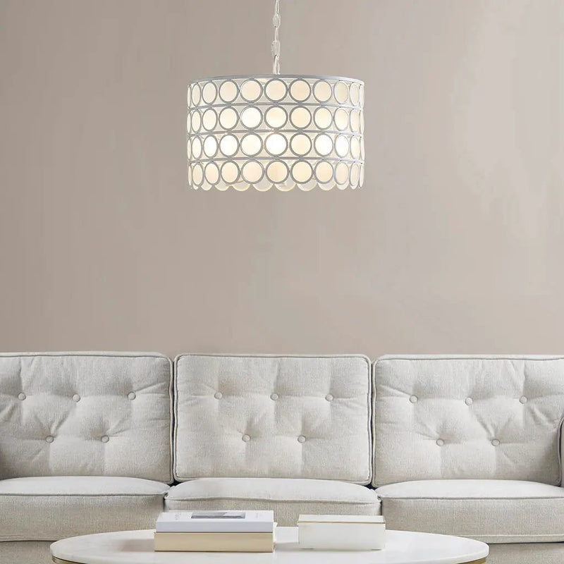 4-Light Glass Drum Shade Chandelier by HouseOfZazla