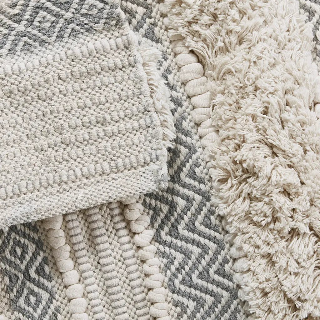 Woven Texture Stripe Bath Rug by HouseOfZazla