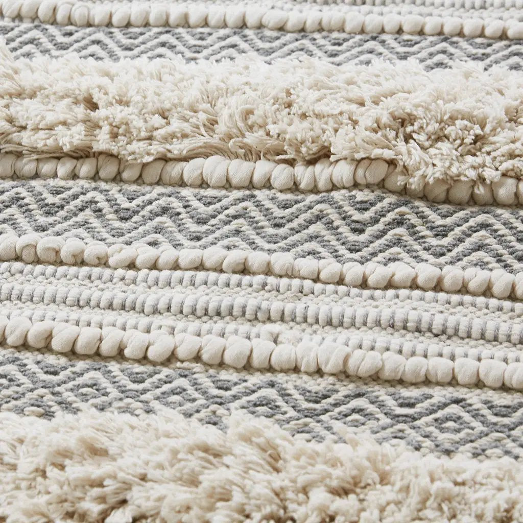 Woven Texture Stripe Bath Rug by HouseOfZazla