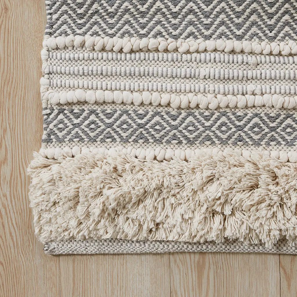 Woven Texture Stripe Bath Rug by HouseOfZazla