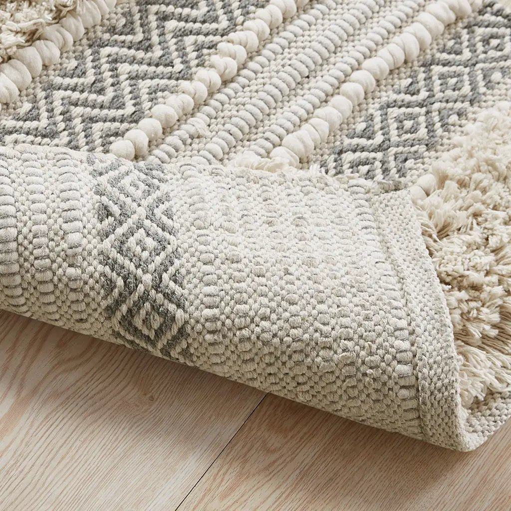 Woven Texture Stripe Bath Rug by HouseOfZazla