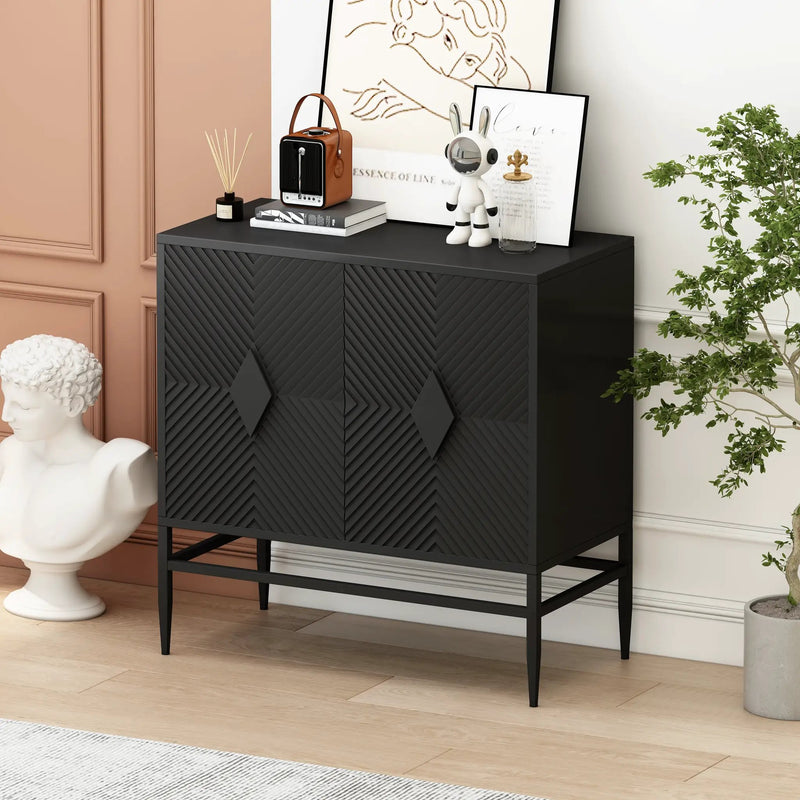 Modern 2 Door Wooden Storage Cabinet Accent Cabinet by HouseOfZazla