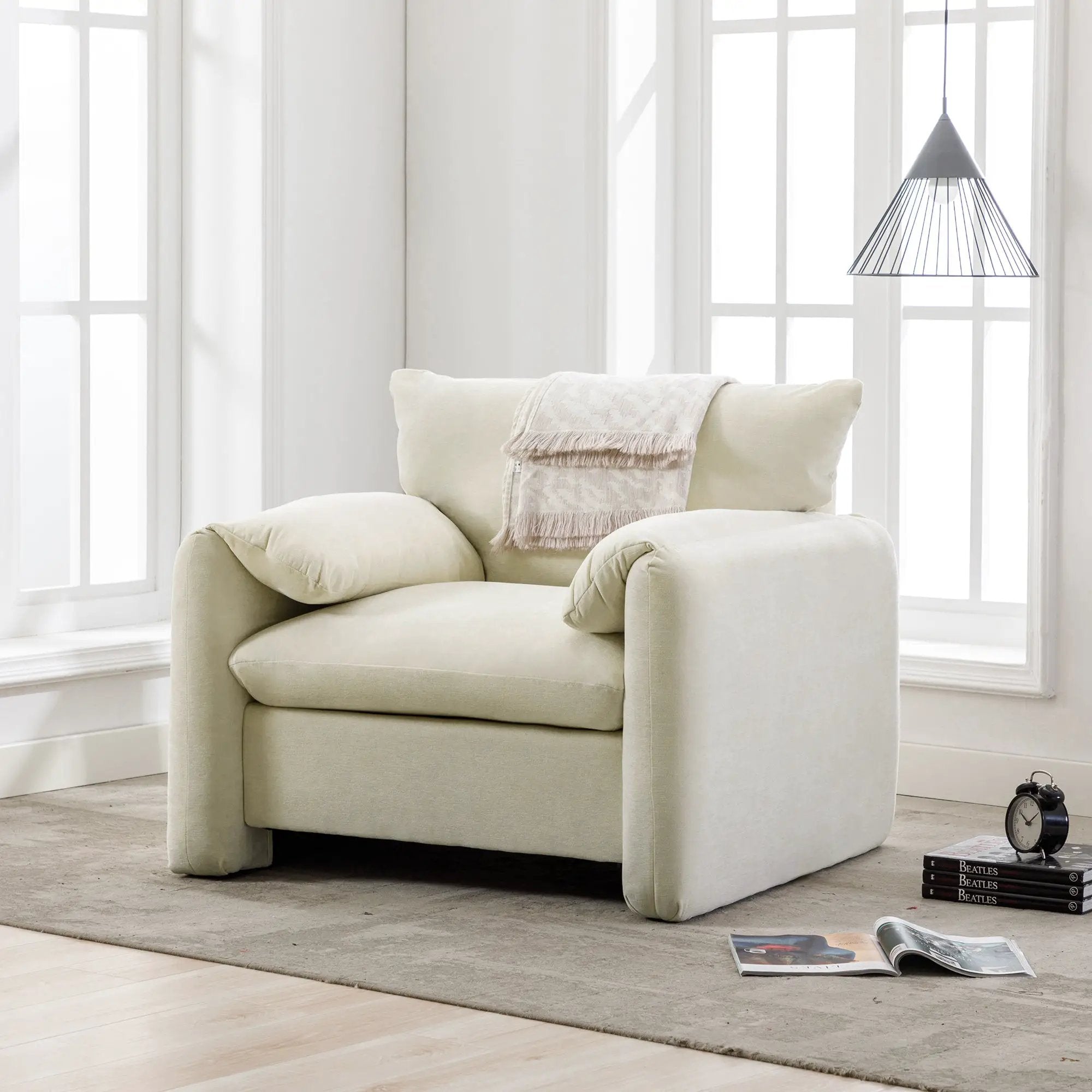 Modern Style Chenille Oversized Armchair Accent Chair by HouseOfZazla