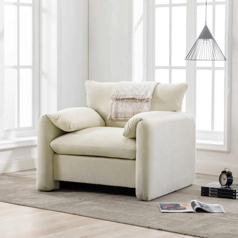 Modern Style Chenille Oversized Armchair Accent Chair by HouseOfZazla