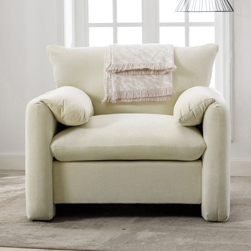 Modern Style Chenille Oversized Armchair Accent Chair by HouseOfZazla