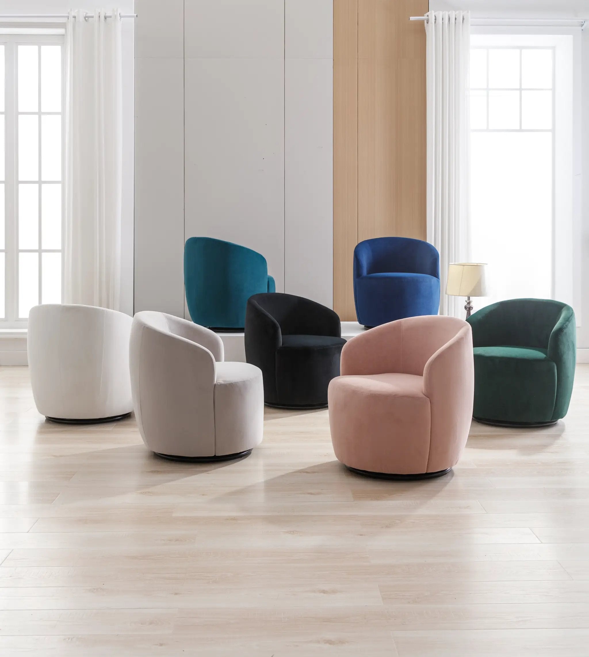 Velvet Fabric Swivel Accent Armchair by HouseOfZazla