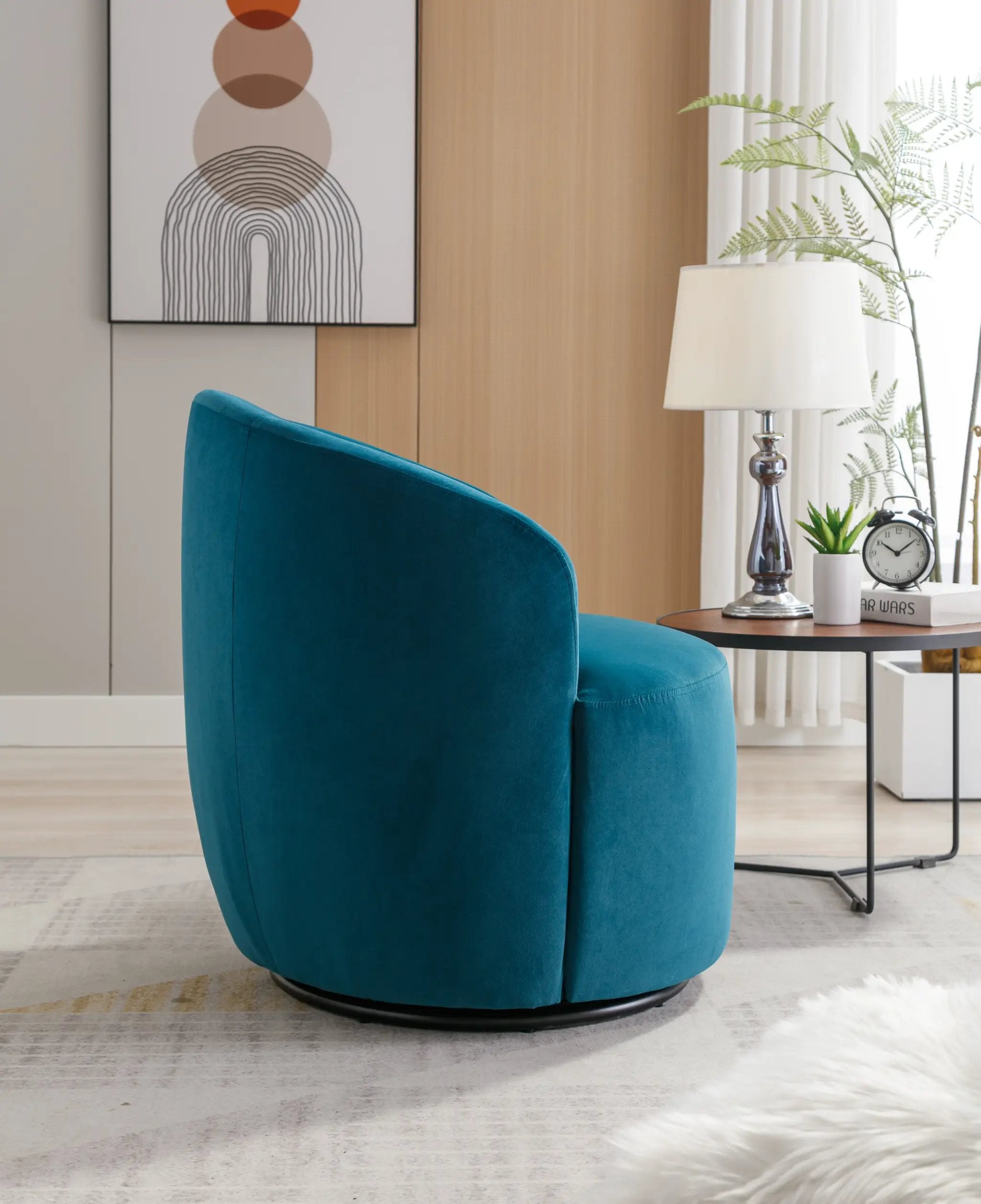 Velvet Fabric Swivel Accent Armchair by HouseOfZazla