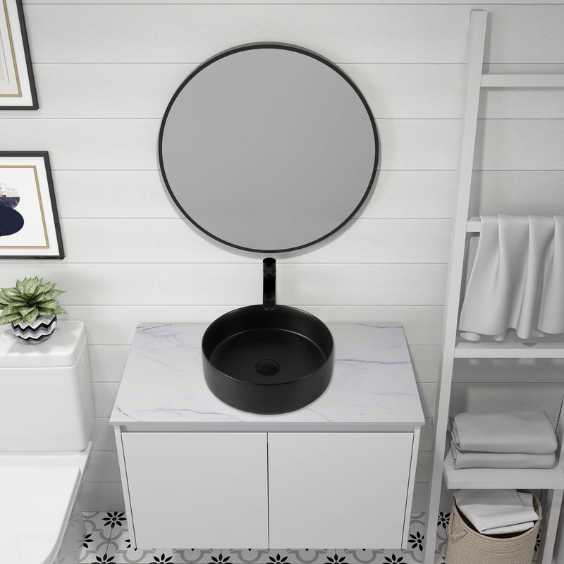 Ceramic Circular Vessel Bathroom Sink Art Sink by HouseOfZazla