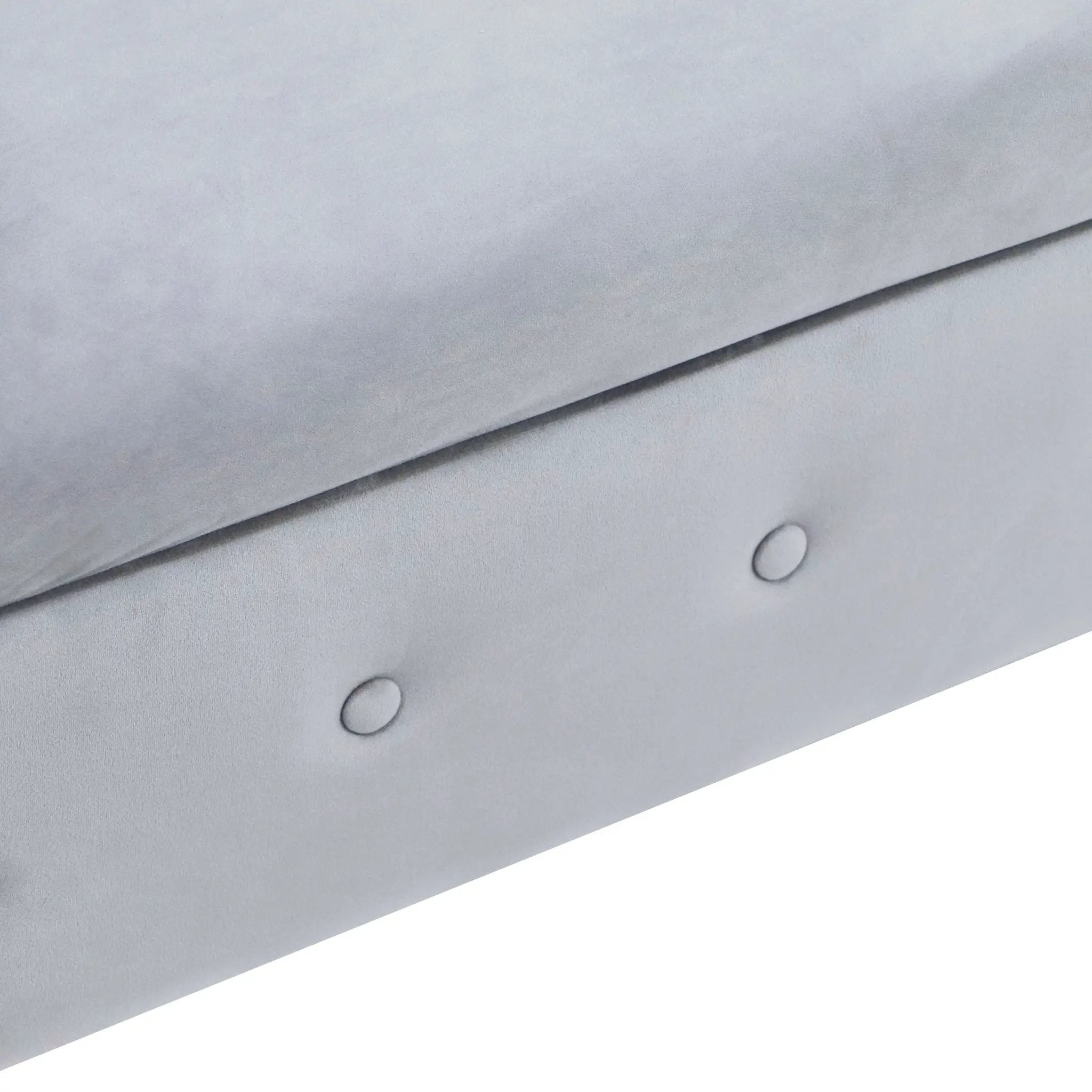 Grey Velvet Chaise Lounge Indoor with Storage & Pillow by HouseOfZazla