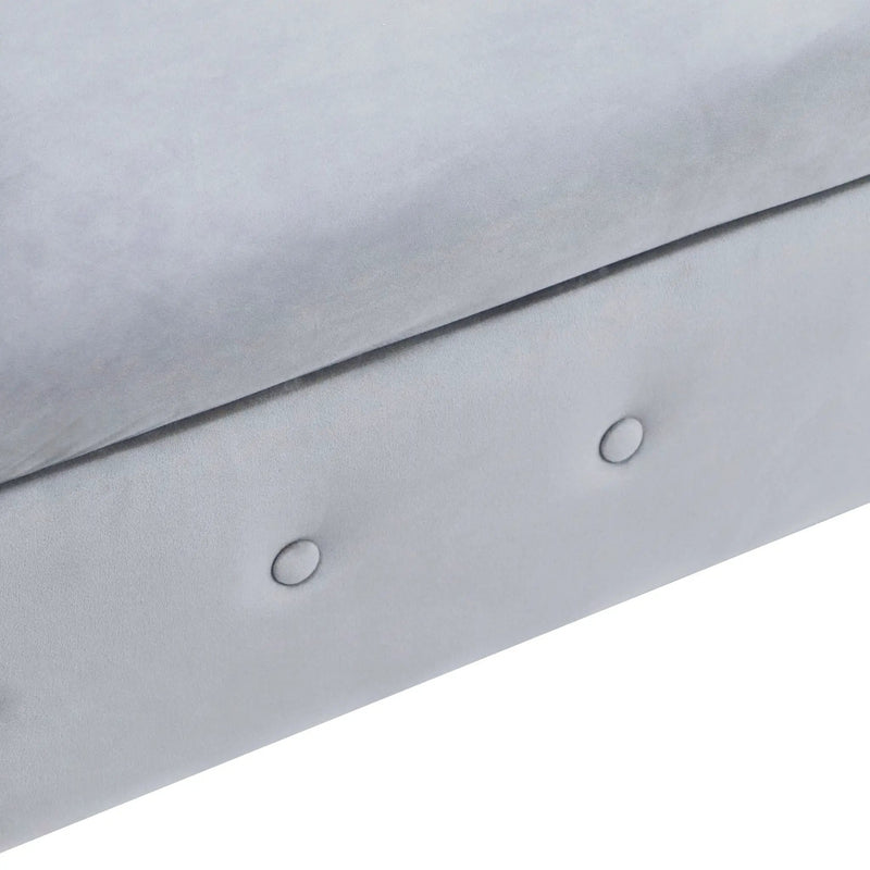 Grey Velvet Chaise Lounge Indoor with Storage & Pillow by HouseOfZazla