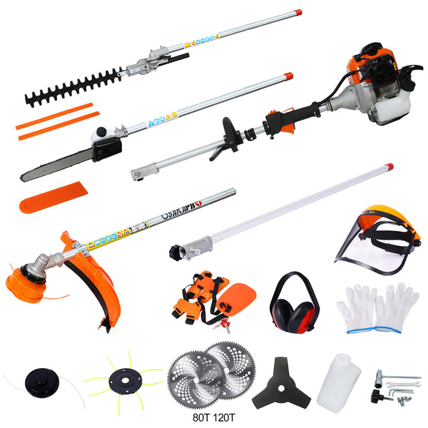 12 in 1 Multi-Functional Trimming Tool with Gas Pole Saw - 52CC