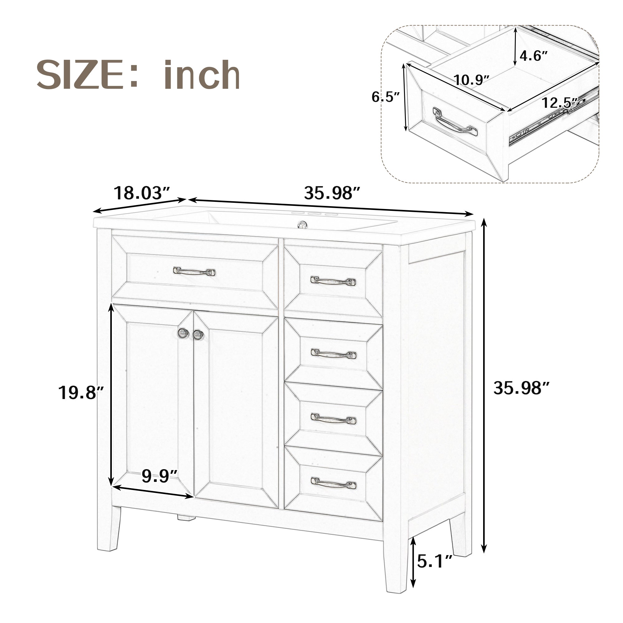 36" Bathroom Vanity With Sink Combo by HouseOfZazla