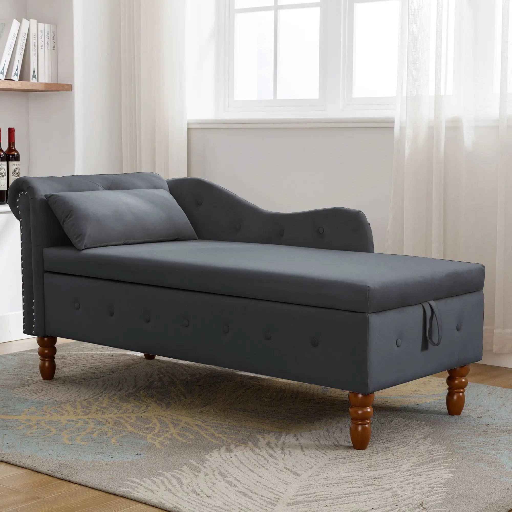 Black Velvet Chaise Lounge by HouseOfZazla
