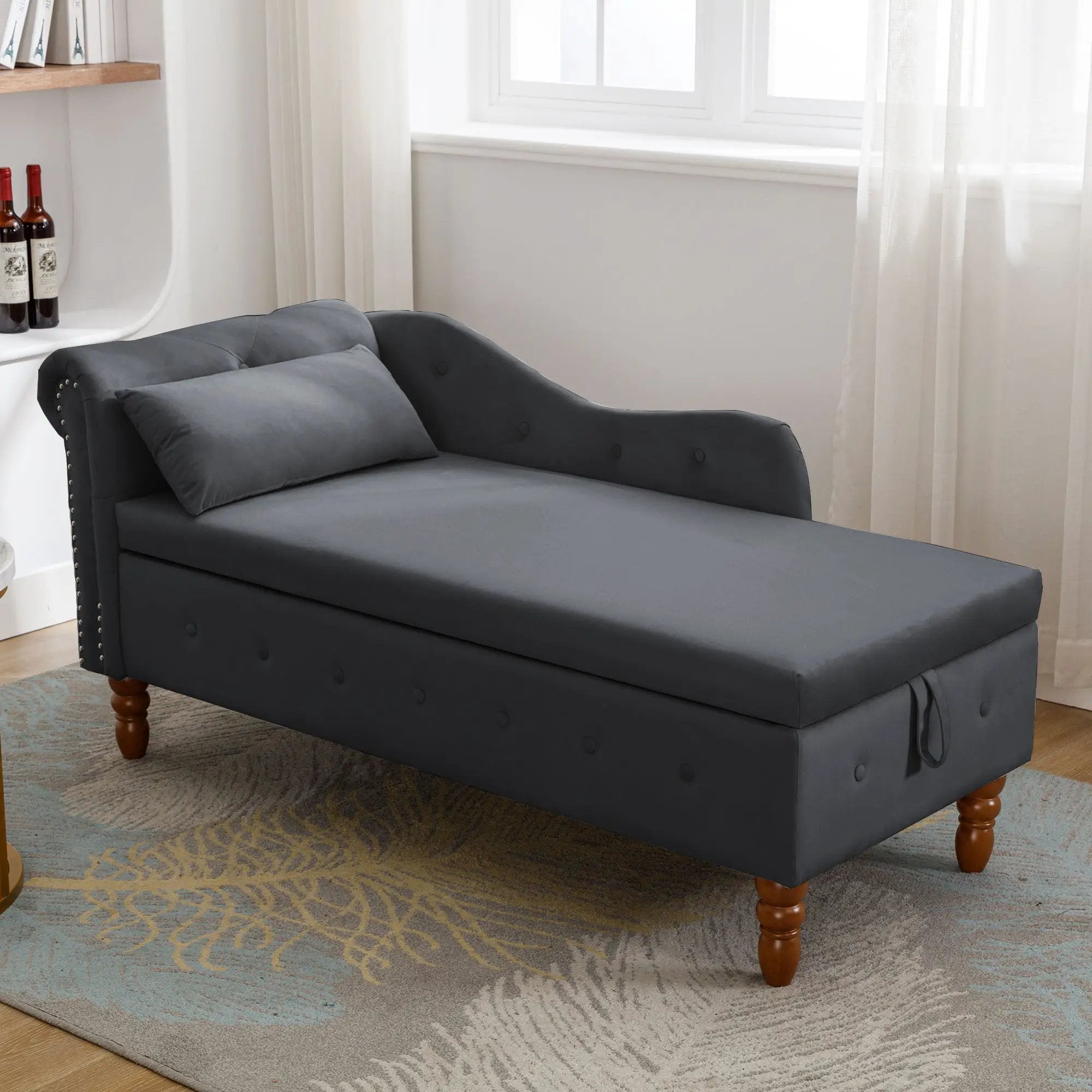 Black Velvet Chaise Lounge by HouseOfZazla