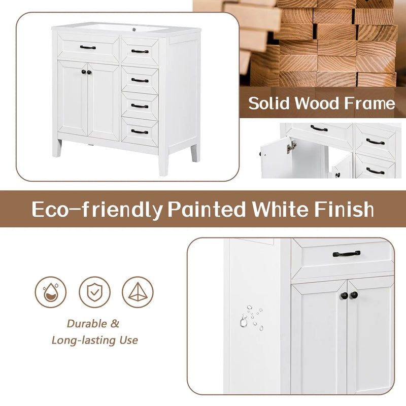36" Bathroom Vanity Without Sink - Cabinet Base Only by HouseOfZazla