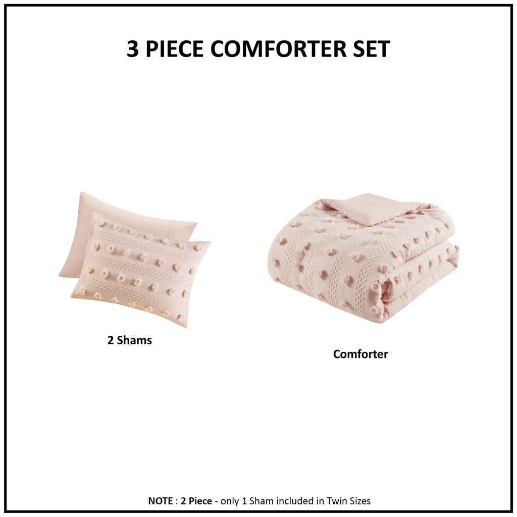 Twin/Twin XL Clip Jacquard Comforter Set with Antimicrobial Polyester – White, photo 6 of 10