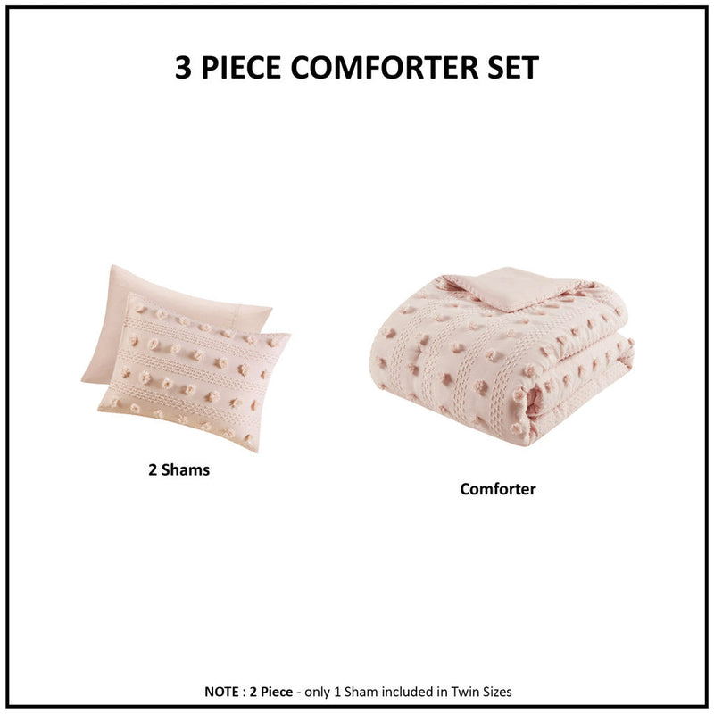 Twin/Twin XL Clip Jacquard Comforter Set with Antimicrobial Polyester – White, photo 6 of 10