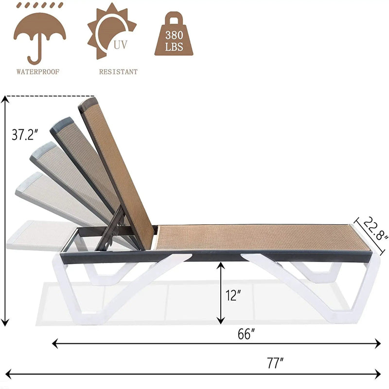 Adjustable Chaise Lounge Aluminum Outdoor Patio Chair by HouseOfZazla