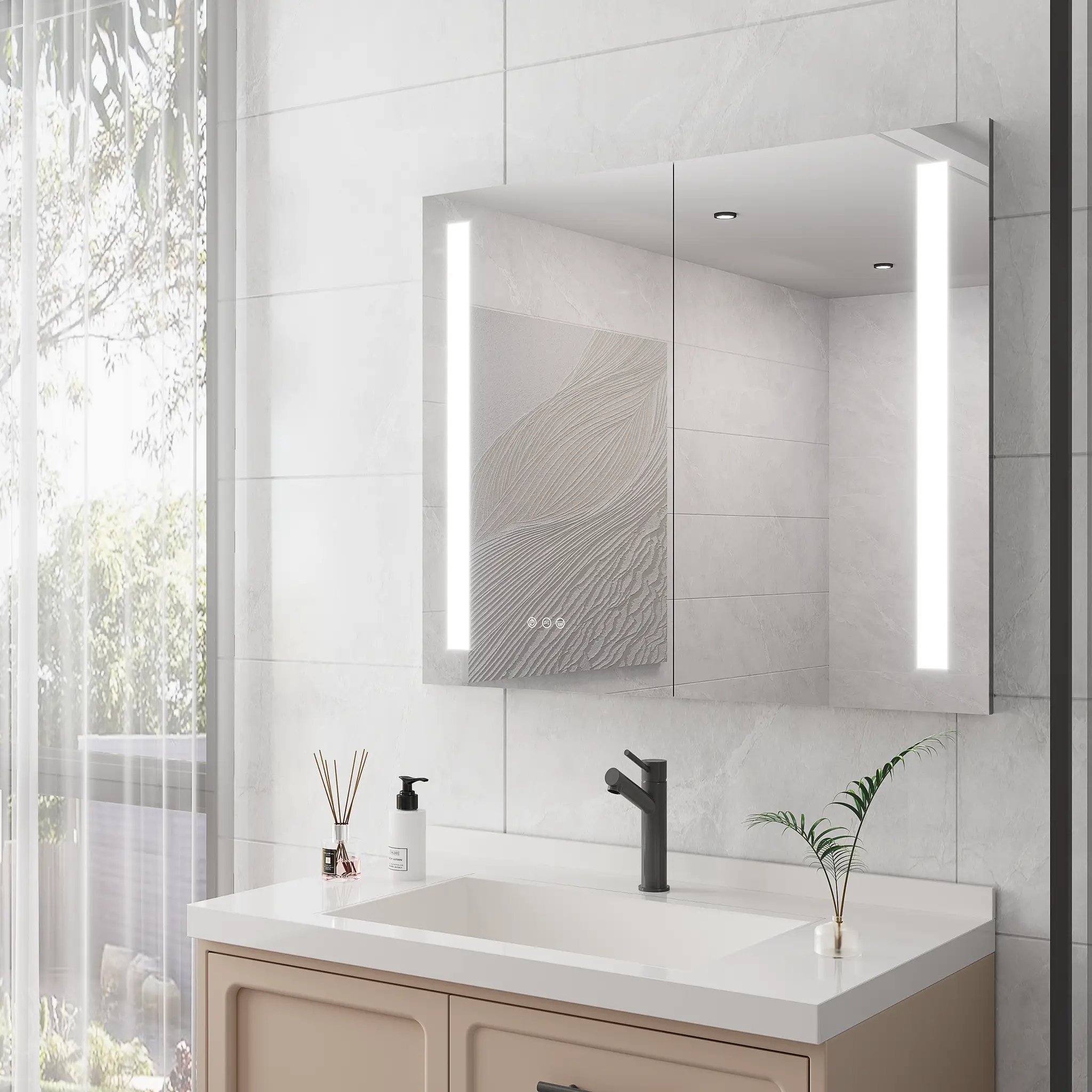 36 x 30 Inch Medicine Cabinet with LED Vanity Mirror by HouseOfZazla