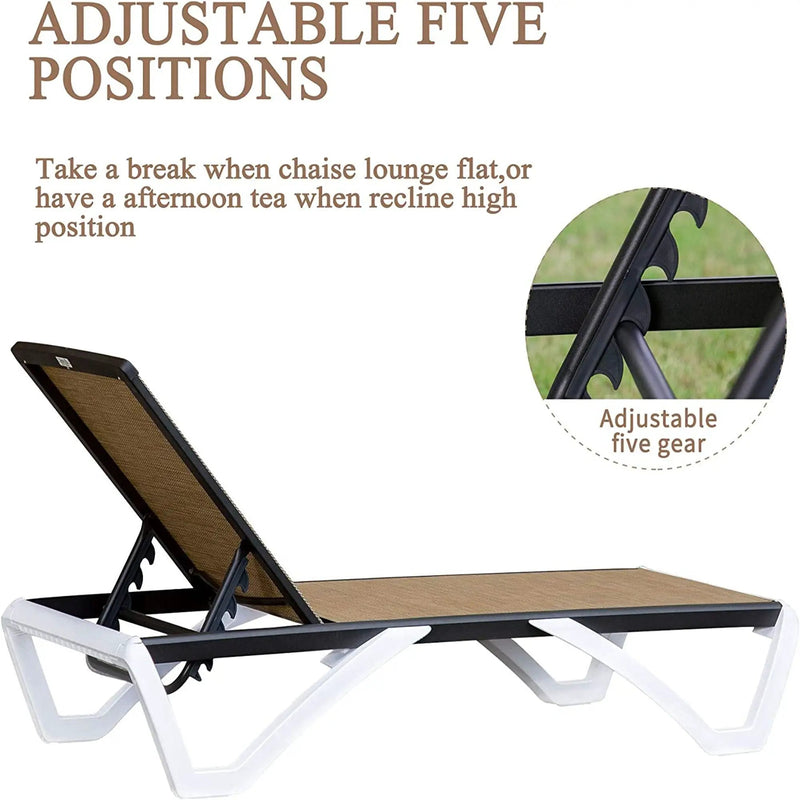 Adjustable Chaise Lounge Aluminum Outdoor Patio Chair by HouseOfZazla