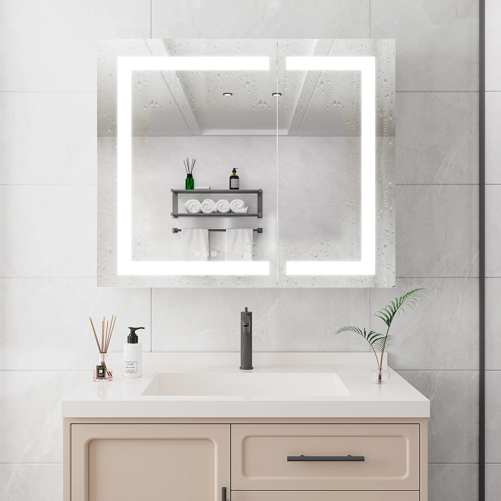36x30 Inch Medicine Cabinet with LED Vanity Mirror by HouseOfZazla