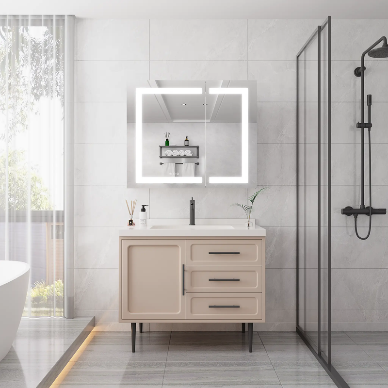36x30 Inch Medicine Cabinet with LED Vanity Mirror by HouseOfZazla