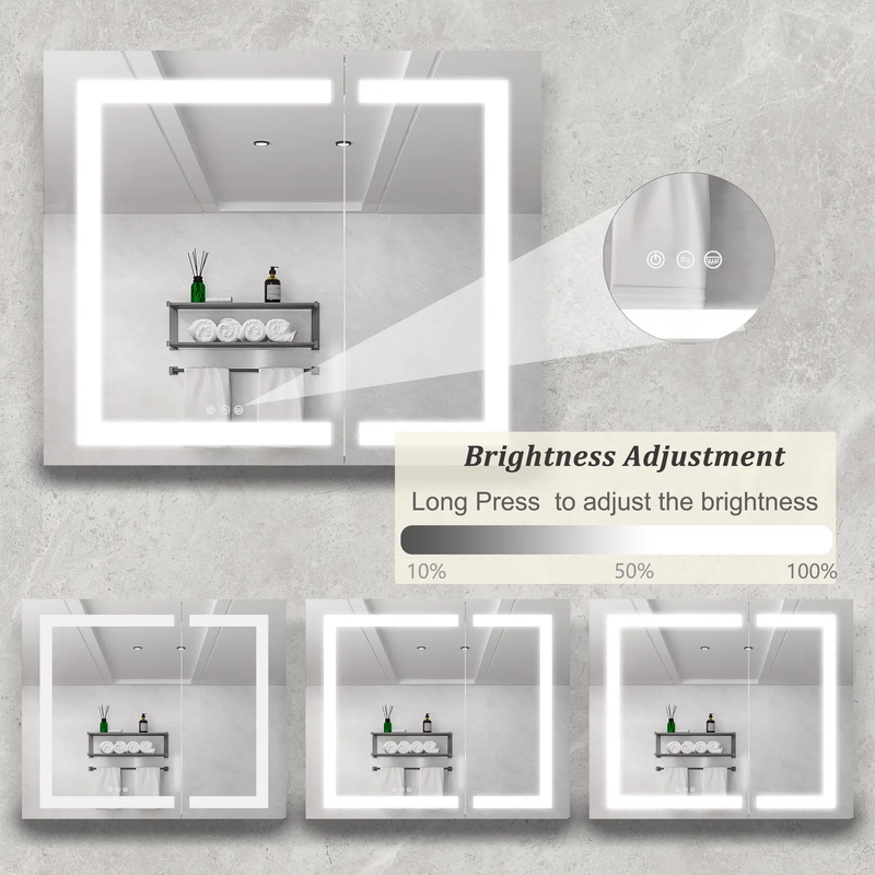 36x30 Inch Medicine Cabinet with LED Vanity Mirror by HouseOfZazla