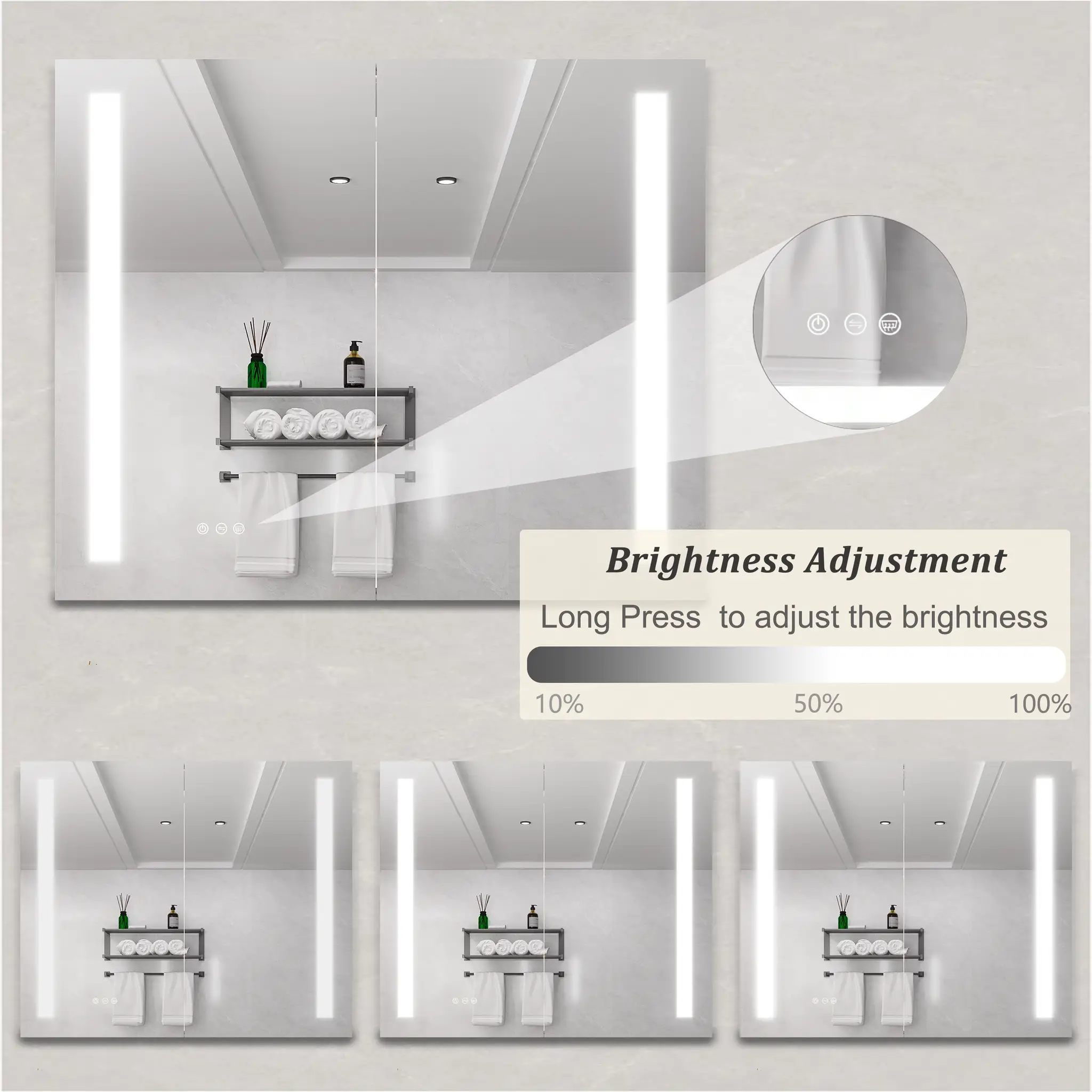 36 x 30 Inch Medicine Cabinet with LED Vanity Mirror by HouseOfZazla