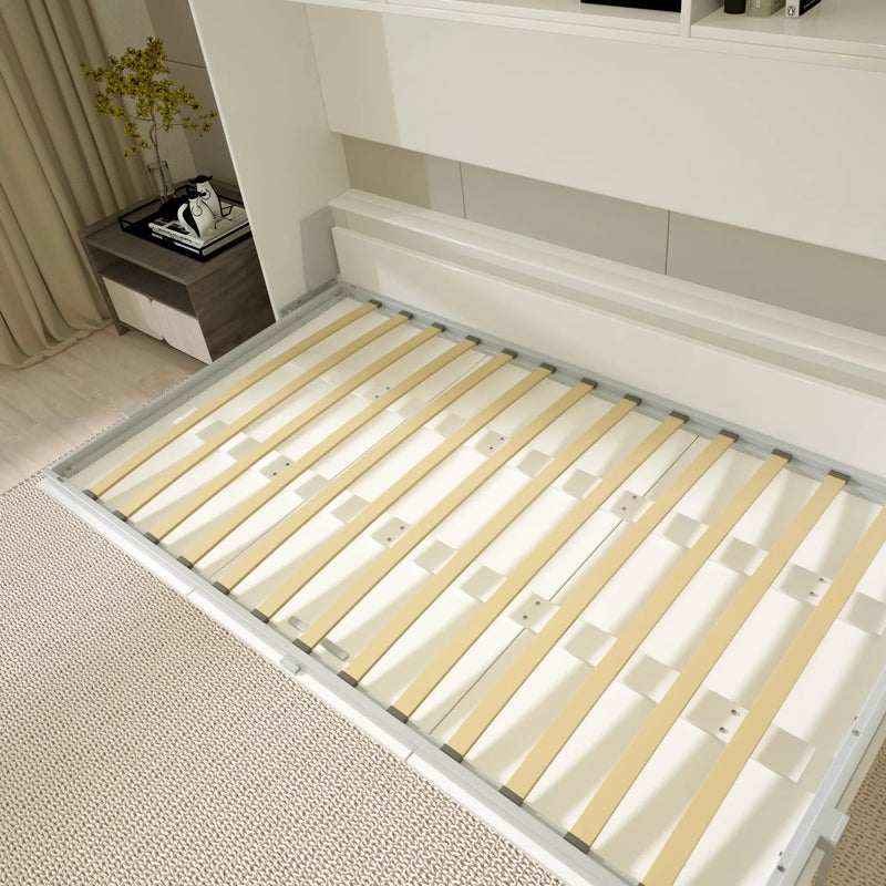 Modern Design Twin Size Horizontal Murphy Bed with Shelf Storage by HouseOfZazla