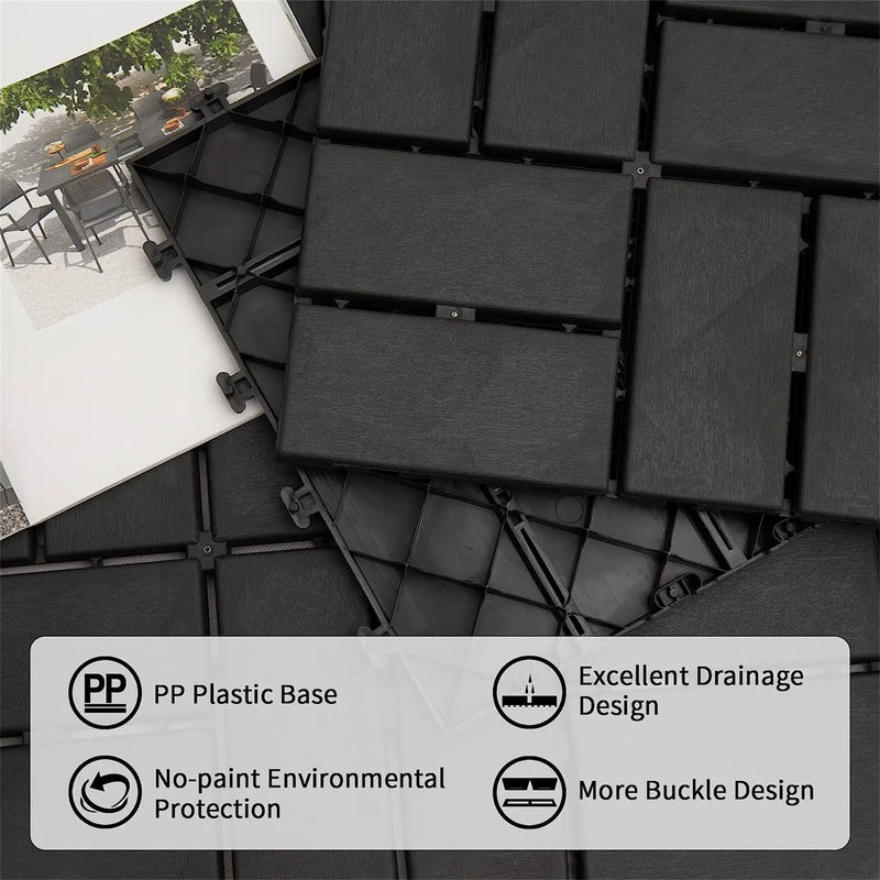 Patio Interlocking Deck Tiles - Gray Composite by HouseOfZazla